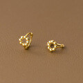 wholesale S925 Sterling Silver Ins French Style High-End Light Bead Floral Circle Ear Clips M05910-0-2