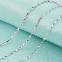 wholesale S925 Silver 2mm Short Cylinder Smooth Surface Necklace Cross-Border Minimalist Fresh Style Jewelry Accessory Chain-L019-2.0 Short Cylinder (Smooth Finish) - 18 Inches 925 Silver