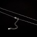 wholesale S925 Sterling Silver Versatile Fashion Minimalist Cross O-Ring Lip Chain Water Wave Single Chain Bare Chain Collarbone Chain Wholesale-0-7