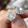 wholesale Metal material new simple 7*7 snowflake cut stud earrings INS earrings jewelry-0-2