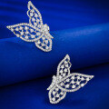 wholesale S925 Sterling Silver Hollow Butterfly Earrings for Women New Simple and Personality Earrings Ins Cross-Border Dropshipping-0-2