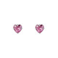 wholesale S925 Sterling Silver Pink Diamond Heart Stud Earrings Korean Version Minimalist Small and Delicate Versatile Women's Ear Jewelry M02035-0-4