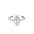 S925 Silver Moissanite Marquise Shape 1 Carat Women's Ring-0-0