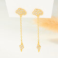 wholesale S925 Sterling Silver Micro-Pave Zirconia Cloud and Lightning Ear Studs Sweet Fashion Commute Minimalist Design Earrings-0-1