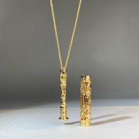 wholesale Gold-plated "Datongtong" style sand gold filigree Eight Treasures portable Buddha necklace pendant for men and women couples' zodiac Buddha-Necklace-XL310-T