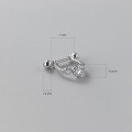 wholesale S925 silver diamond-encrusted hollow double-layer D-shaped heart earrings, Korean and Japanese style personalized women's ear jewelry M02296-0-7