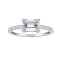 wholesale 18k gold-plated silver 5*7mm emerald-cut full moissanite ring selling hot in cross-border Instagram live-0-0