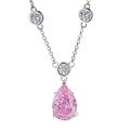 S925 Silver Necklace with Drop Bubble Pendant and Radiant Cut Aquamarine-0-3