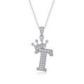 wholesale 925 silver popular 26-letter alphabet necklace for women, stylish and elegant moissanite cross-border collarbone chain-0-24