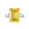 wholesale S925 Silver New Imported High Carbon Diamond 11*15mm Yellow Diamond Ring for WomenIns Style-0-4