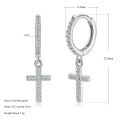 wholesale S925 silver plated with 18K gold cross earrings, moissanite stud earrings, fashionable and stylish pure silver earrings-0-5