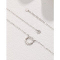 wholesale 925 Sterling Silver Diamond-Encrusted Circle Necklace for Women, Minimalist and, High-End Design Collarbone Chain, 520 Valentine's Day Gift for Girlfriend-0-2