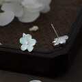 wholesale S925 Sterling Silver Fresh and Sweet Ins Style Designed Synthetic Five-Petal Flower Ear Studs M06669-0-4