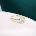 wholesale 925 Silver Wholesale Japanese Jewelry Manufacturer, Minimalist Rectangular Sky Blue Topaz Ring with Two Main Stone Options-0-3