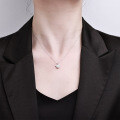 S925 Sterling Silver Mickey Mouse Pendant Necklace with Moissanite, Minimalist Design-0-2