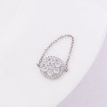 wholesale S925 silver plated with 18k gold, fashion circular bubble D color moissanite ring chain design-0-2