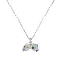 wholesale S925 Sterling Silver Rainbow Inlaid Dopamine Color Exquisite and Unique Fairy Daily Women's Collarbone Necklace-0-5