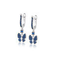 wholesale 925 Sterling Silver Jewelry Set Cross-Border Hot Pick Retro Elegant High-End Blue Butterfly Earrings Ring Necklace-0-7
