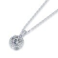wholesale S925 silver plated women's moissanite pendant necklace, new in stock round-shaped drop wholesale-0-4
