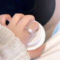 wholesale S925 Sterling Silver Ins Freshwater Pearl Ring for Women French Elegant Shell Pearl Temperament Adjustable Ring-0-5