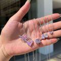 wholesale S925 Sterling Silver Nordic Hit Women's Exquisite Heart Square Sugar Ice-Cut Pink Diamond Embedded 8A Zircon Collarbone Necklace-0-2