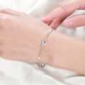 wholesale S925 Sterling Silver Cloud Link Bracelet with Heart Decoration and Round Zircon Inlay, Cross-Border Bestseller for Wholesale-0-3