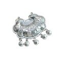 wholesale S990 Pure Silver Vintage Thai Silver Fish Playing with Lotus Pendant for Women, Auspicious and Longevity Lock Sweater Necklace Pendant-0-4