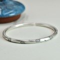 wholesale 9999 Silver "Lucky Ginkgo" Hand-Chiseled Ginkgo Leaf Bracelet, Solid Silver Open-Arm Bangle for Young Women-0-0