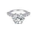 wholesale S925 Sterling Silver 5 Carat Moissanite Ring for Women, Minimalist Luxury Six-Prong Engagement Wedding Band, Factory Wholesale-0-4