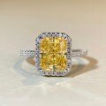 S925 Sterling Silver 7x9mm Radiant Cut High-Carbon Zircon Ring for Women, Direct from Manufacturer-0-1
