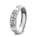 wholesale S990 Sterling Silver Vintage Retro Auspicious and Meaningful Openable Ring Ethnic Style Creative Unisex-0-6