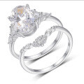 wholesale [gold] S925 silver gorgeous style oval moissanite ring for women, golden crown floral halo setting, European and American style-0-4