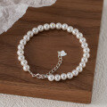 wholesale S925 Sterling Silver Small Fresh Sweet Style Minimalist Niche Synthetic Pearl High-end Feeling Bracelet S7264-0-1