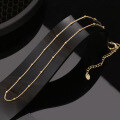 wholesale S925 Sterling Silver and 14K Gold Beaded Extendable Collarbone Chain, Factory Direct-0-4