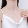 S925 Silver Moissanite Classic Crown Pendant Necklace-0-2