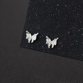 wholesale 999 Silver Sweet Ins-style Lava Butterfly Earrings, Minimalist Design with Irregular Texture, M06534-0-0