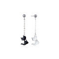 wholesale S925 Sterling Silver Minimalist Dainty Cat Earrings with Long Tassel Drop Ear Threaders-0-4