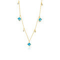 wholesale S925 Sterling Silver Cross-Border Sea Blue Zircon Necklace-0-4