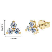 S925 Silver D Color Moissanite Four-Leaf Clover Stud Earrings-Clover Earrings - 925 Silver (K Gold)