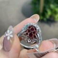 925 Silver 12ct Lab-Grown Ruby Ring-0-2