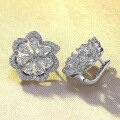 wholesale S925 Silver Lace Flower Earrings, Zhuo Zhifan New Design, Fashion Banquet Style Floral Ear Accessories, Versatile and Stylish-0-1