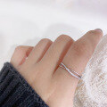 wholesale Sterling Silver Korean Minimalist Women's Ring, Small Batch Design Double-Line Intertwined Personality Index Finger Ring, Fashion Versatile Open Adjustable Single Ring-0-2