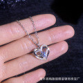 S925 Sterling Silver Moissanite Eternal Heart Pendant Necklace-0-1