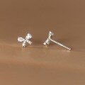 wholesale S925 Sterling Silver Sweet and Petite Bow-shaped Stud Earrings with Inlaid Diamonds, Minimalist Ins-style Niche Design Exquisite Earrings-0-2