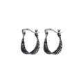 wholesale Sterling Silver S925 Internet-Famous Thai Silver Twist Ear Clasp Small Design Retro Line Distortion Trendy Cool Hoop Earrings for Women M0319-0-4