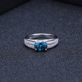 wholesale S925 Silver Natural Topaz Ring Fashion Minimalist Light Luxury with 16 Carat Natural Blue Gemstone-0-1