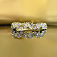 wholesale Metal material, Mujing Jewelry new wish best-selling oval 2*3mm zircon ring hot-selling style in Europe and America cross-border-R536 Gold 9