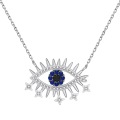 wholesale S925 Sterling Silver Cross-border Women's Creative High-end Blue Eye European and American Style Collarbone Necklace Evil Eye Series Necklace-0-6