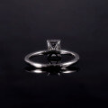 wholesale S925 Sterling Silver Brilliant Shining Cushion Cut 1ct Zircon Eagle Claw Square Single Stone Engagement Ring Cross-border-0-1