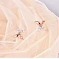 wholesale 14K Rose Gold, 18K Yellow Gold, Platinum Wing-to-Wing Youth Style Moissanite Women's Earrings with White Diamonds and Real Diamonds-0-4